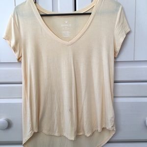 Yellow American eagle v neck t shirt